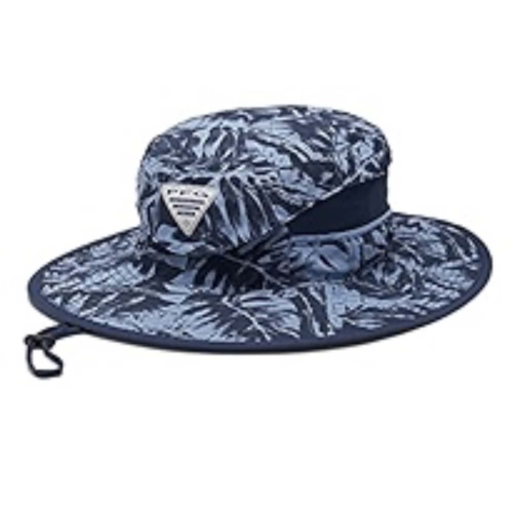 COLUMBIA Bundle Unisex PFG Fishing Gear Hat With Sunglasses Case Size S/M EUC